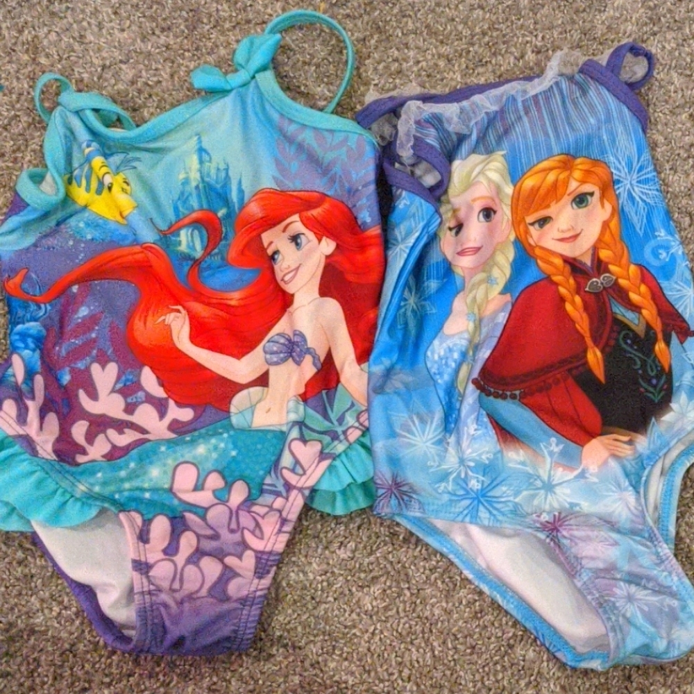 2T Girl Swimsuits - two Disney one pieces